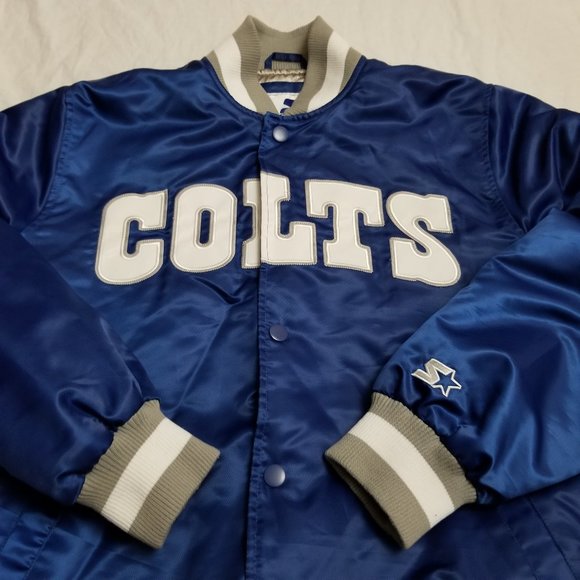 Vintage 90s Starter Indianapolis Colts Satin Jacket Varsity Letterman NFL Medium - Picture 1 of 7